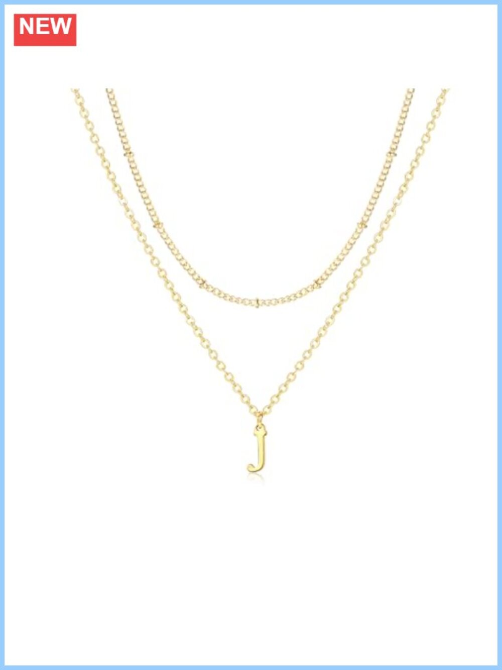 14K Gold Plated Initial Necklace Layered A-Z Pendant Dainty Choker Jewelry Gift